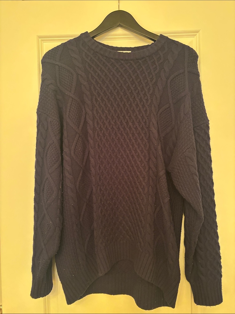 Sunday Best Peggy Wool Navy Cable Crewneck Women’s Sweater